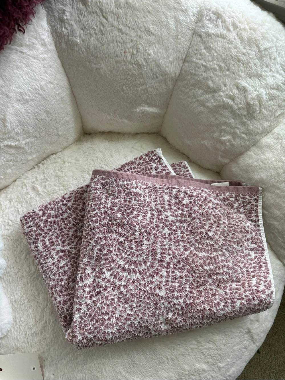 Boho Bath Towel Mauve Threshold 100% Cotton Terry target pink white floral